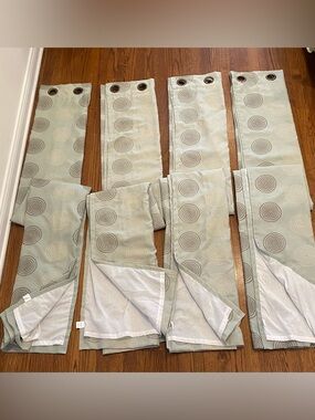 Set of 4 soft fabric panels fully lined grommet curtains light filtering 83Lx50W